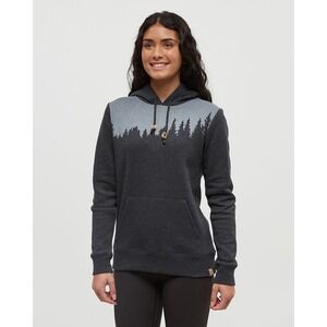 Tentree Women's Juniper Hoodie Charcoal Grey Tree Graphic Sweatshirt Size Small